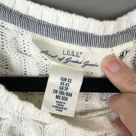 H&M L.O.G.G. knit sweater white size‎ xs - Picture 5 of 5